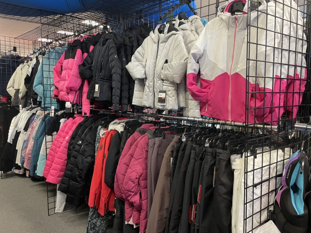 display of winter apparel