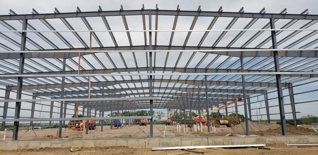 Warehouse building under construction