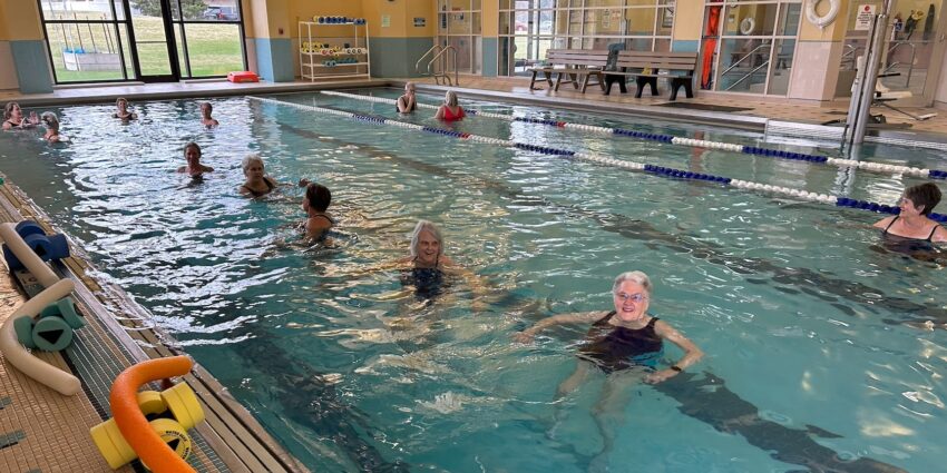Fitness center friends mark 90th birthday with big splash